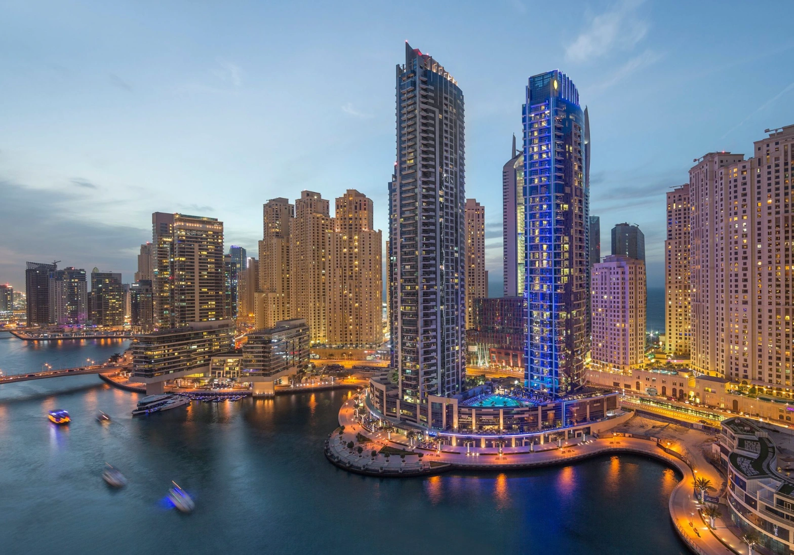 Dubai Marina waterfront towers — completed residential property eligible for the Property Investor Visa