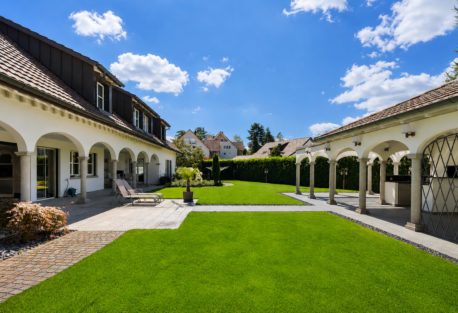 Luxury countryside estate with landscaped gardens in Gutenswil near Zurich.