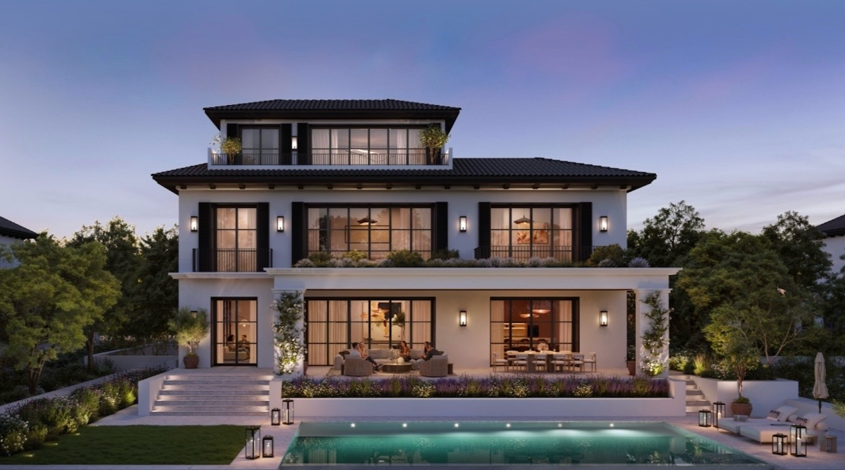 Luxury golf-front villa with private pool at Hudayriyat Golf Estates Abu Dhabi.
