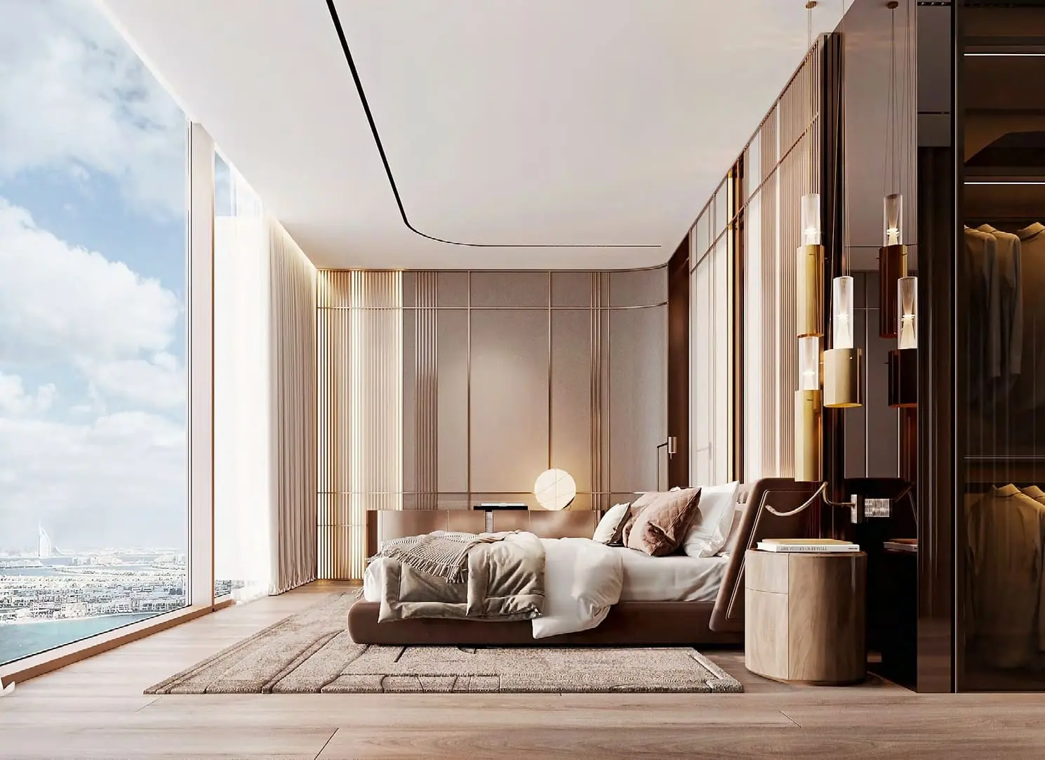 Sea-facing bedroom suite.